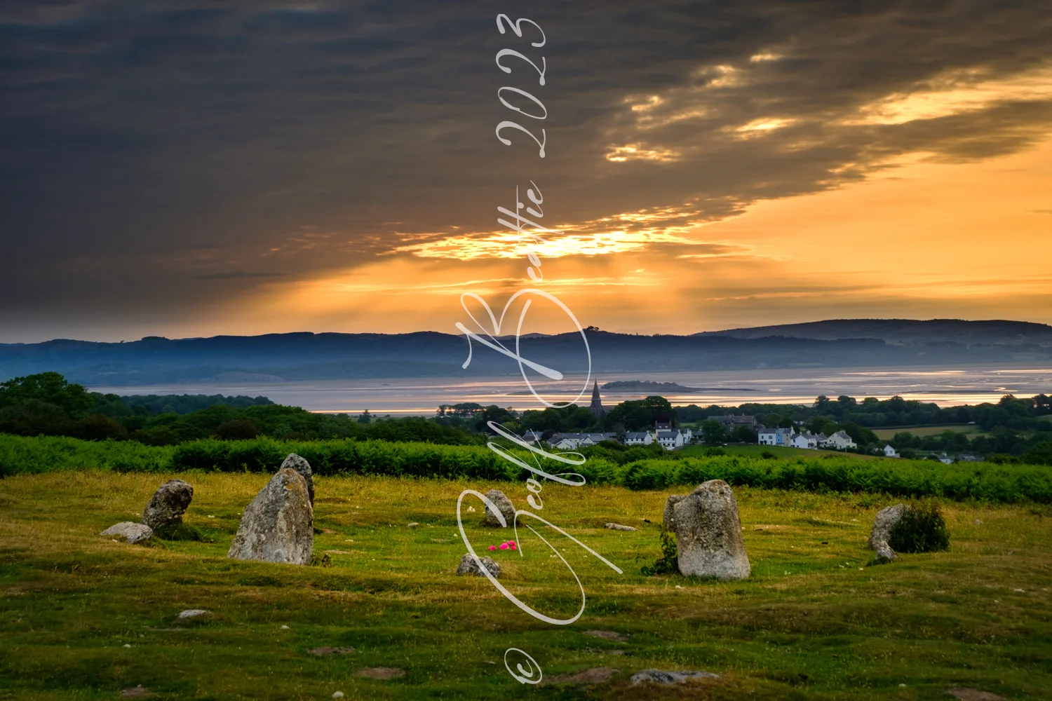 Summer Solstice sunrise at Birkrigg stone circle